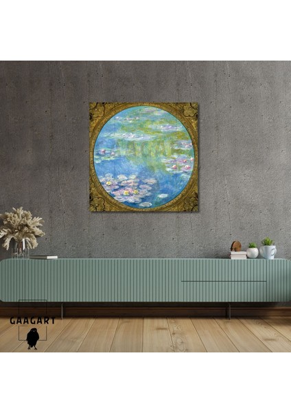 Kare Kanvas Tablo Ünlü Eserler Claude Monet Su Zambakları