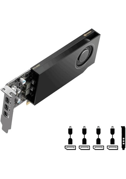 RTXA1000 8gb Ddr6 128BIT 4 Xdısplay Çıkışlı Pasif Soğutuculu Yapay Zeka Aı Ekran Kartı (VCNRTXA1000-SB)