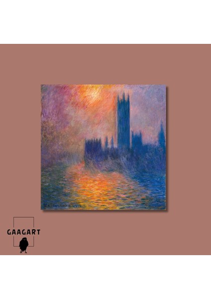 Kare Kanvas Tablo Ünlü Eserler Claude Monet Parlemento Evleri modelleri
