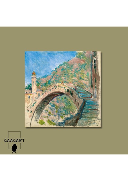 Kare Kanvas Ünlü Eserler Cloude Monet Ponte Di Dolceacqua 1884