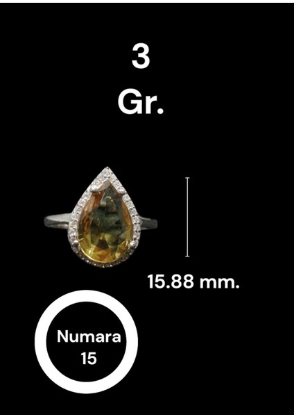 925 Ayar Gümüş Damla Kesim Zultanit Taşlı Yüzük - Renk Değiştiren Şık Yüzük fırsatları