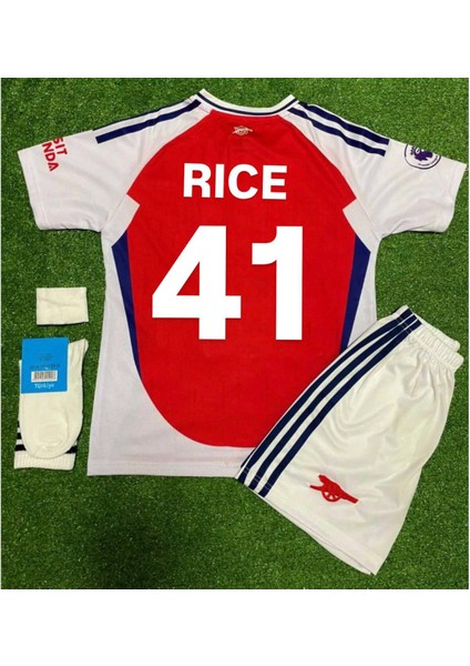 Arsenal 2024/25 Rıce Iç Saha Çocuk Forması 4 Lü Set