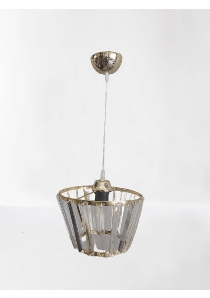 Kristal Taşlı Konik Gold Büyük Yuvarlak E-27 Duylu