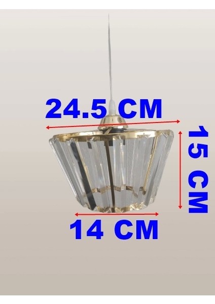 Kristal Taşlı Konik Gold Büyük Yuvarlak E-27 Duylu fiyatları