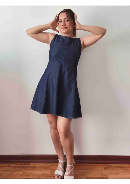 Kısa Denim Elbise- Likralı Kot Mini Elbise modelleri