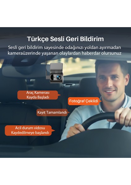 Mini 3 Gen2 2k 1296P Wifi 145° Geniş Açı Gece Görüşlü 32GB Hafıza Kartlı Akıllı Araç Kamerası fırsatları