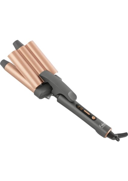 3'lü Su Dalgası Maşası, Bronz, Seramik Plaka, 210°C, 28 mm, Şık ve Pratik Kullanım modelleri