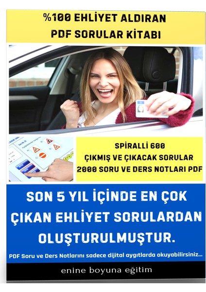 Enine Boyuna Eğitim Yüzde Yüz Ehliyet Aldıran Soru Kitabı Seti