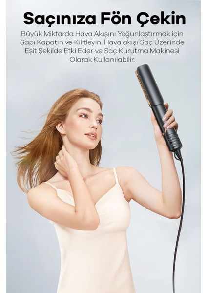 Airstrait Yüksek Hızlı Hava Üflemeli Saç Düzleştirici Islak / Kuru