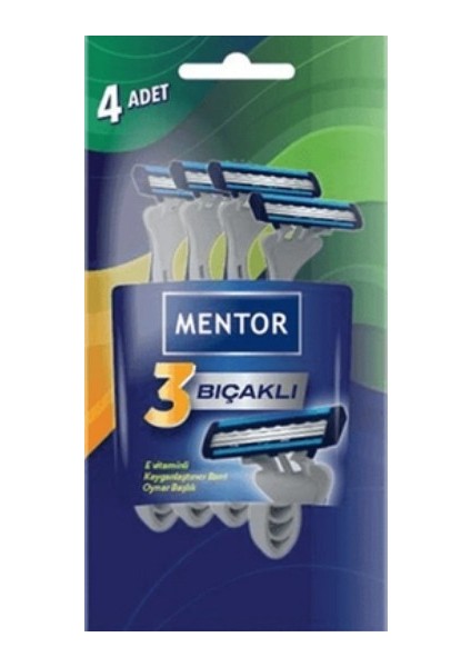 3 Bıçaklı Tıraş Bıçağı 4'lü