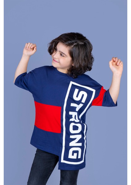 Erkek Çocuk Garnili Strong Baskılı Tişört