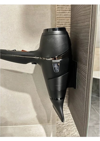 Siyah 3D Baskı Duvar Askı Aparatı, Saç Kurutma Makinesi ve Hızlı Ayar Seçenekleri