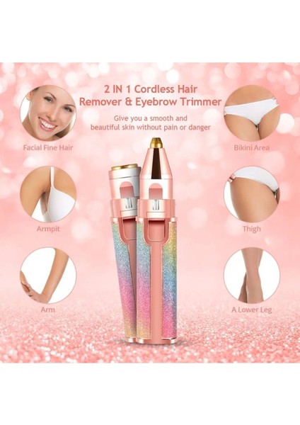 Yüz Kaş Epilatör Kıl Kaş Bıyık Tüy Alma Aleti Şarjlı Traş Makinası Simli Ambalaj fırsatları