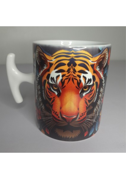 Kudretli Kaplan Porselen T Kulplu Kupa Bardak – Gücünü Hisset