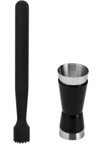 Mojito Tokmağı Siyah 20.7 cm Çatallı Kaşık 30 cm Jigger 1.5/3 cl Tokmak Bar Tokmağı Kokteyl Jigger modelleri