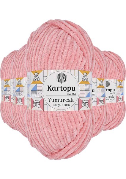 5 Adet Yumurcak Kadife El Örgü Ipi Pudra K777