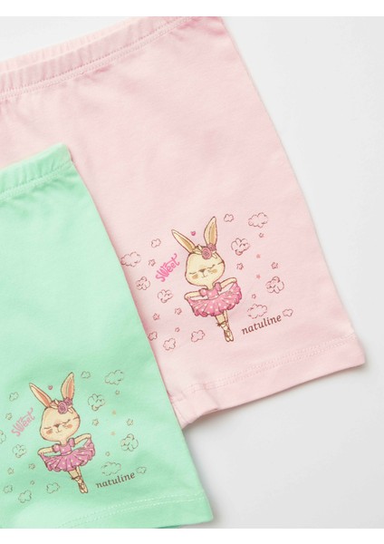 Kız Çocuk Organik Pamuklu Likralı Boxer Sweet Rabbit 4'lü Paket