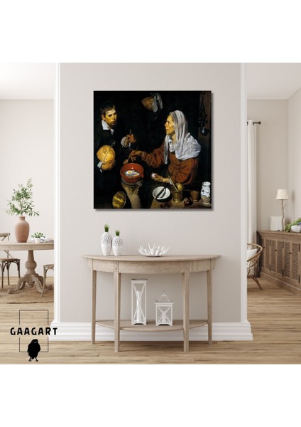 Kare Kanvas Tablo Ünlü Eserler Diego Velázquez An Old Woman Cooking Eggs