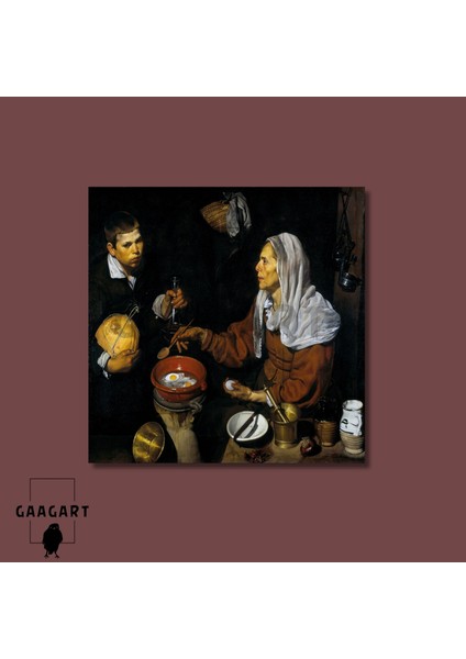 Kare Kanvas Tablo Ünlü Eserler Diego Velázquez An Old Woman Cooking Eggs modelleri
