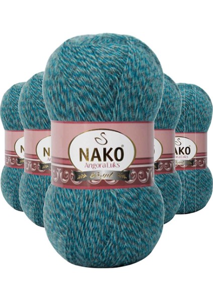 5 Adet Angora Lüks El Örgü Ipi Petrol Muline 21357