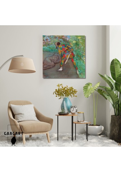 Kare Kanvas Tablo Ünlü Eserler Edgar Degas Harlequin (1885)