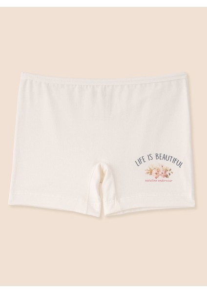 Kız Çocuk Organik Pamuklu Likralı Boxer Life Is Beautiful 6'lı Paket fırsatları