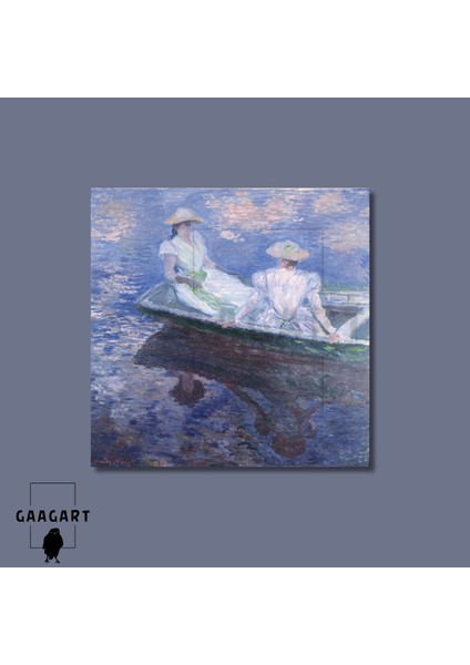 Kare Kanvas Tablo Ünlü Eserler Claude Monet Two Girls In A Bot Tablosu modelleri