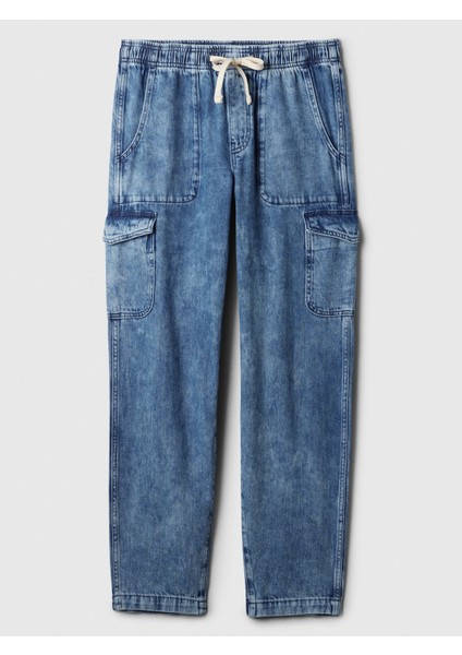 Kadın Mavi Mid Rise Easy Kargo Jean Pantolon fiyatları