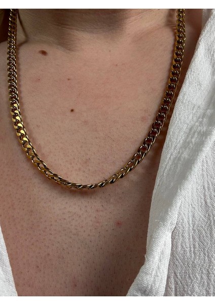 Erkek Gold Zincir Paslanmaz Çelik Kolye Renk Atmaz Solma Yapmaz Unısex Solmaz fiyatları