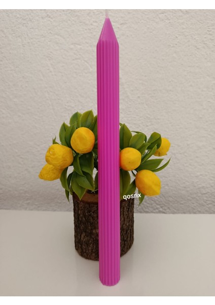 5'li Açık Pembe Şamdan Soya Mumu Soya Doğal Pudra Kokulu Uzun Çubuk Konik Mum Dekoratif fırsatları
