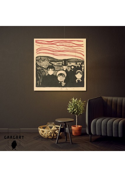 Kare Kanvas Tablo Ünlü Eserler Edvard Munch Angst (1896)