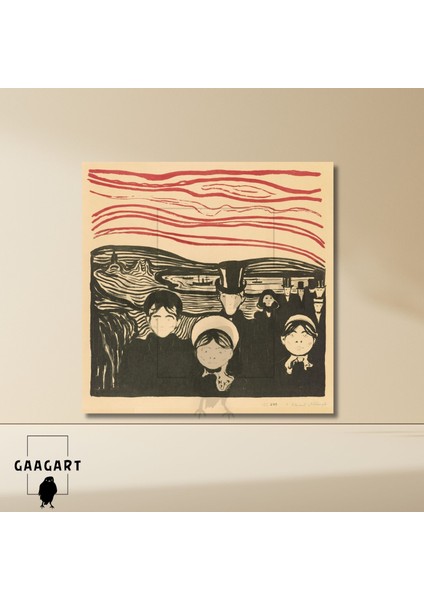 Kare Kanvas Tablo Ünlü Eserler Edvard Munch Angst (1896) modelleri