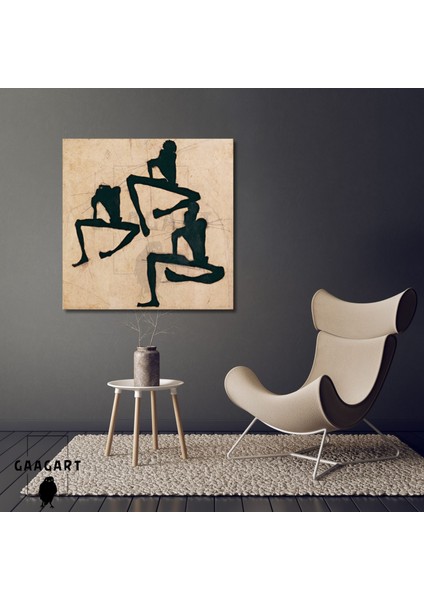 Kare Kanvas Tablo Ünlü Eserler Egon Schiele Composition With Three Male Nudes