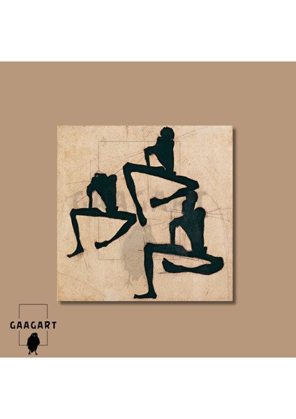 Kare Kanvas Tablo Ünlü Eserler Egon Schiele Composition With Three Male Nudes modelleri