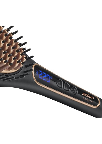 Seramik Plaka Superstar Saç Düzleştirici Fırça AR5036 Tarak Siyah 50 Hz / 60 Hz C / F 220 modelleri