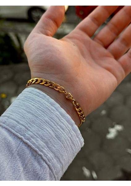 Erkek Gold Zincir Bileklik Kadın Paslanmaz Çelik Renk Atmaz Unısex Kararmaz Çelik Bileklik indirimleri