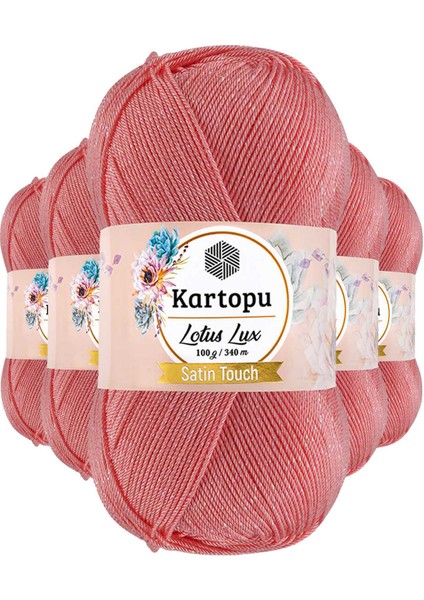 5 Adet Lotus Lux Bikini Büstiyer Bluz Simli Örgü Ipi K766 Gül Pembe