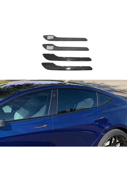 Tesla Model 3 Model Y Için Kapı Kolu Seti Max Carbon Kaplama