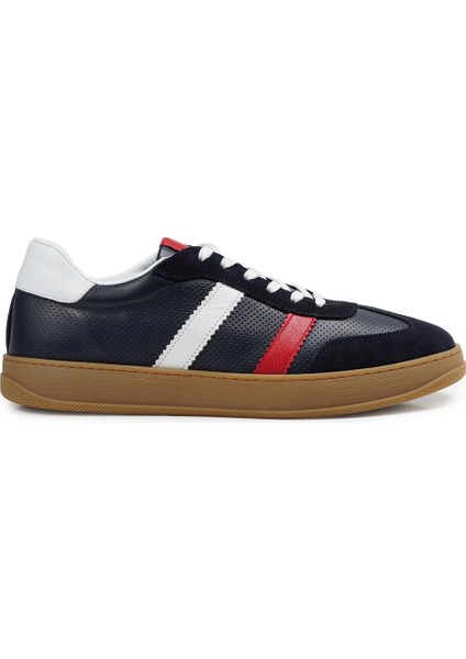 Lacivert Sneakers Hakiki Deri Erkek Ayakkabı