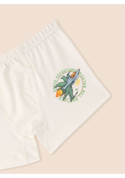 Erkek Çocuk Organik Pamuklu Likralı Boxer Space Adventure 6'lı Paket modelleri