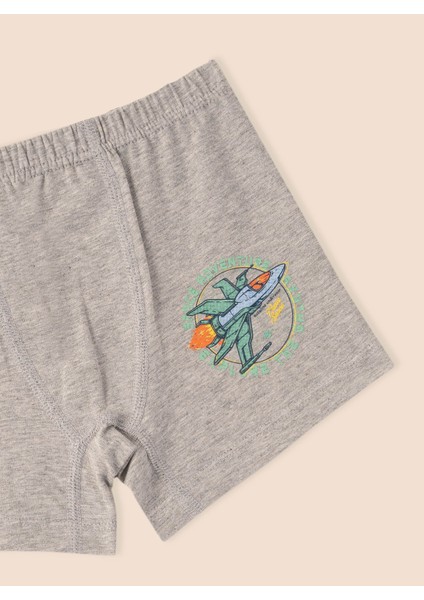Erkek Çocuk Organik Pamuklu Likralı Boxer Space Adventure 6'lı Paket