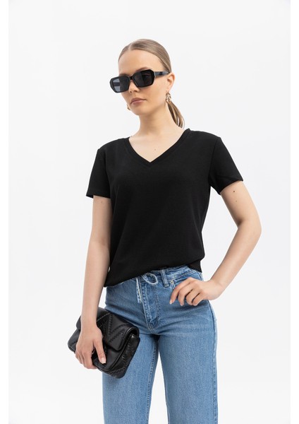 V Yaka Cloudtouch Yumuşak Basic Kısakol T-Shirt fiyatları
