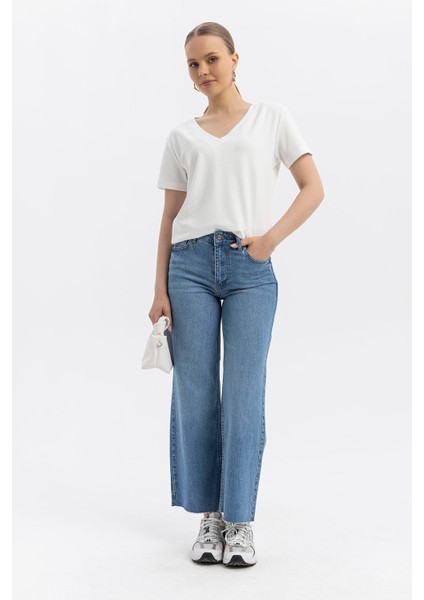 V Yaka Cloudtouch Yumuşak Basic Kısakol T-Shirt