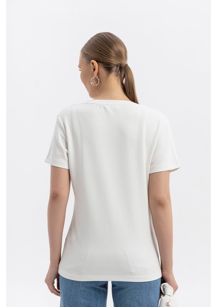 V Yaka Cloudtouch Yumuşak Basic Kısakol T-Shirt