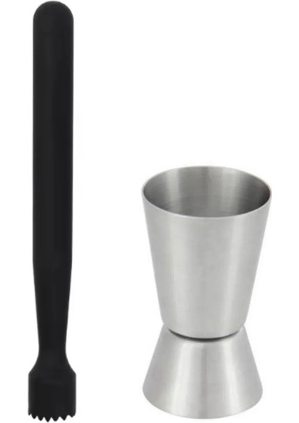 Mojito Tokmağı Siyah 20.7 cm Tokmaklı Kaşık 25 cm Jigger 2/4 cl Tokmak Bar Tokmağı Kokteyl Jigger modelleri