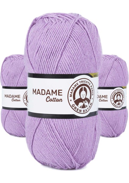 3 Adet Madame Cotton El Örgü Ipi Yünü 100 gr 023 Lila