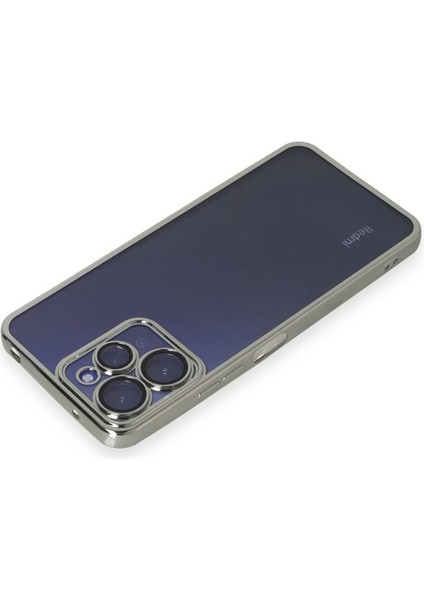 Xiaomi Redmi 12 Kılıf Razer Lensli Silikon - Gümüş Ferrg