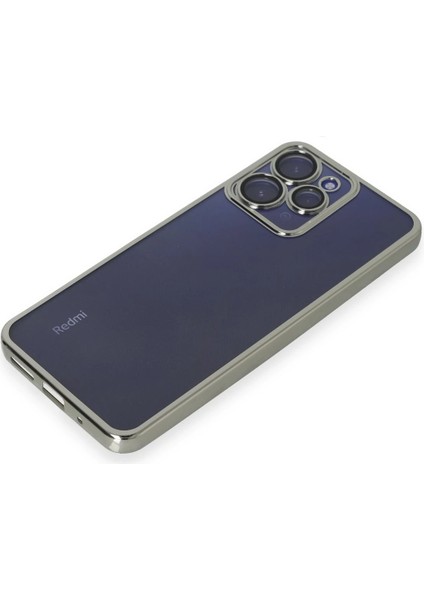 Xiaomi Redmi 12 Kılıf Razer Lensli Silikon - Gümüş Ferrg