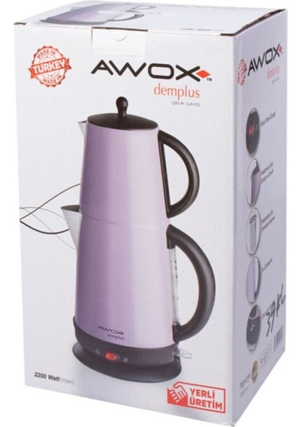 Demplus Violet Renk Elektrikli Çelik Çay Makinesi