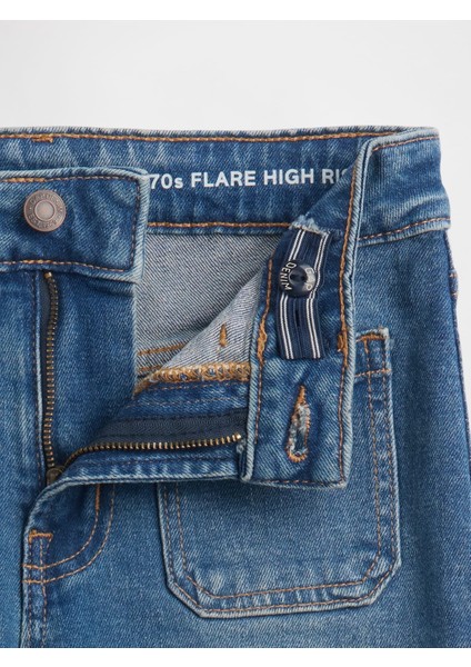 Kız Çocuk Mavi High Rise '70s Flare Jean Pantolon